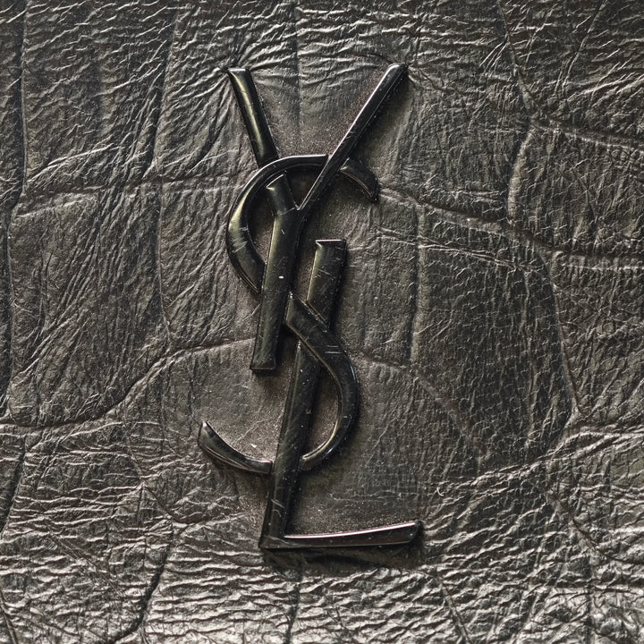 Saint Laurent Mini Croc embossé Cuir Blogger Sac caméra