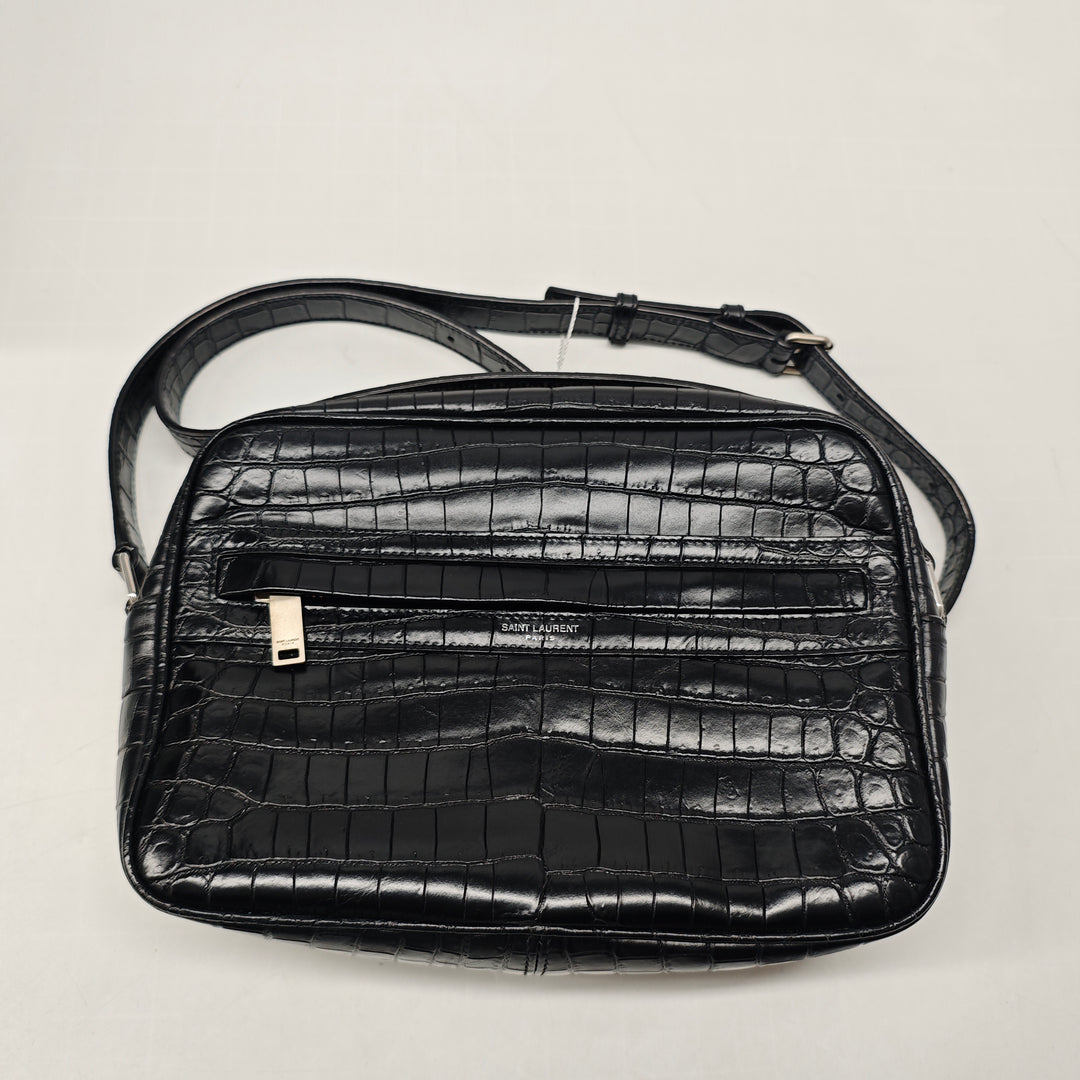 Saint Laurent Crocodile embossé Cuir Camp Sac caméra