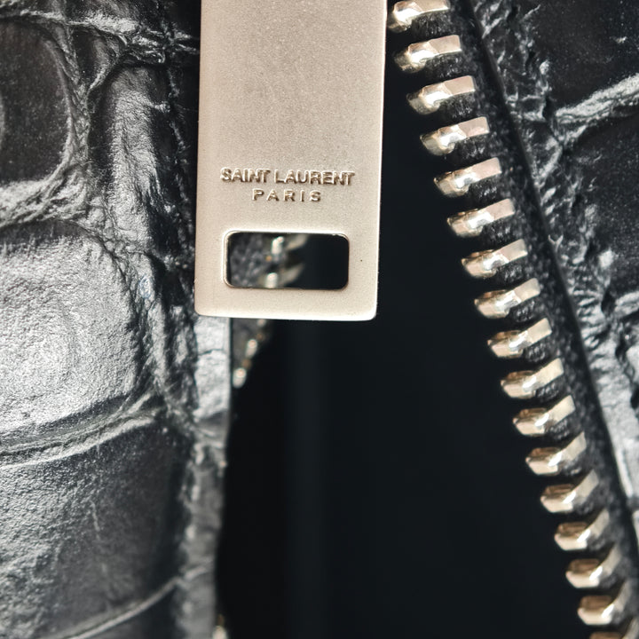 Saint Laurent Crocodile embossé Cuir Camp Sac caméra