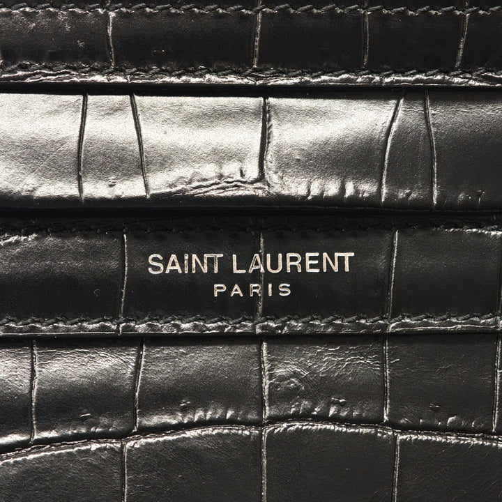 Saint Laurent Crocodile embossé Cuir Camp Sac caméra