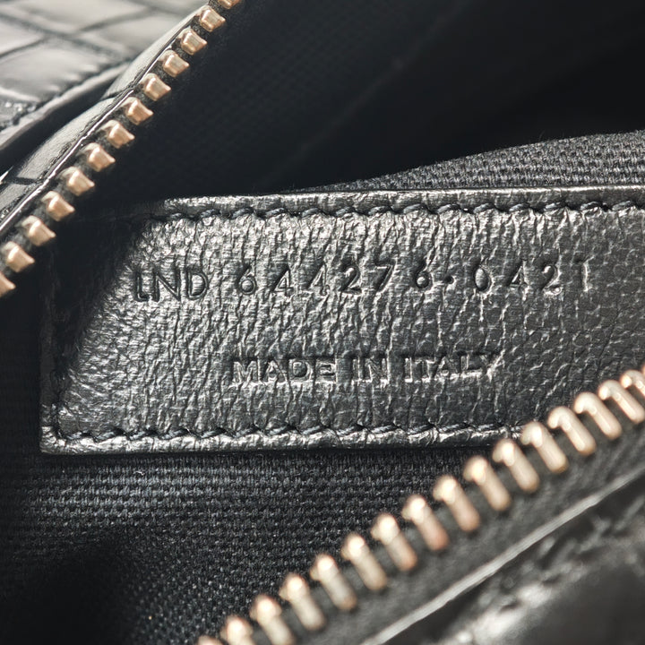 Saint Laurent Crocodile embossé Cuir Camp Sac caméra