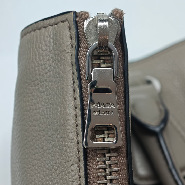 Prada Vitello Daino Side Zip Convertible Cabas