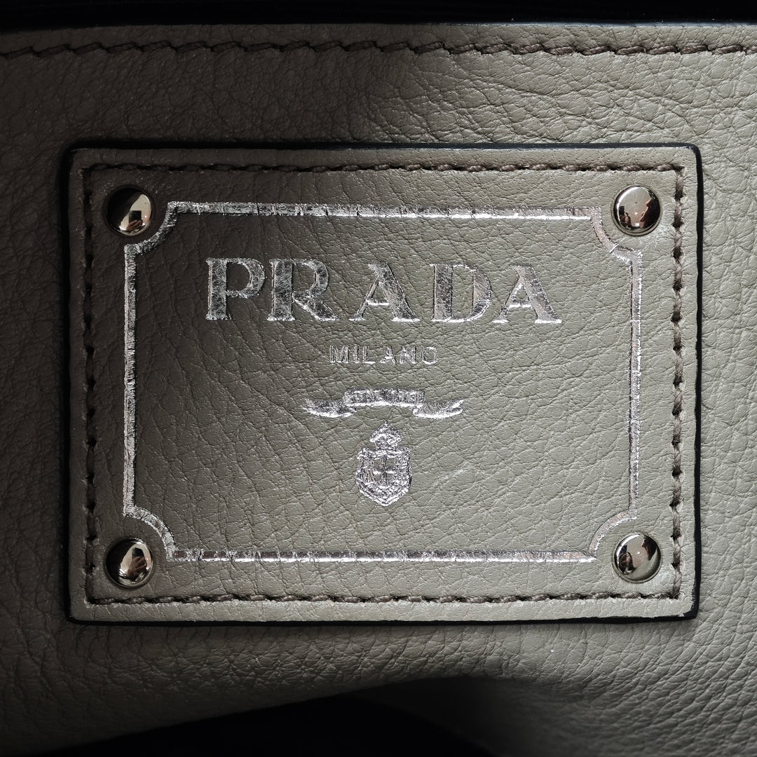 Prada Vitello Daino Side Zip Convertible Cabas
