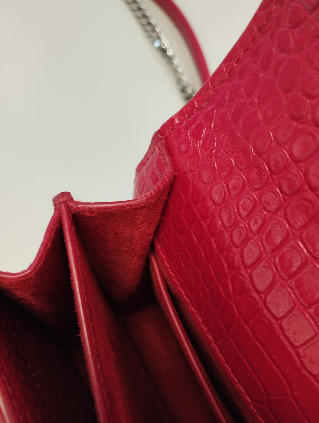 Saint Laurent Medium Croc embossé Cuir Monogram Sunset Sac porté croisé