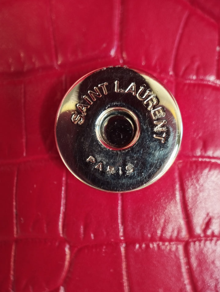Saint Laurent Medium Croc embossé Cuir Monogram Sunset Sac porté croisé