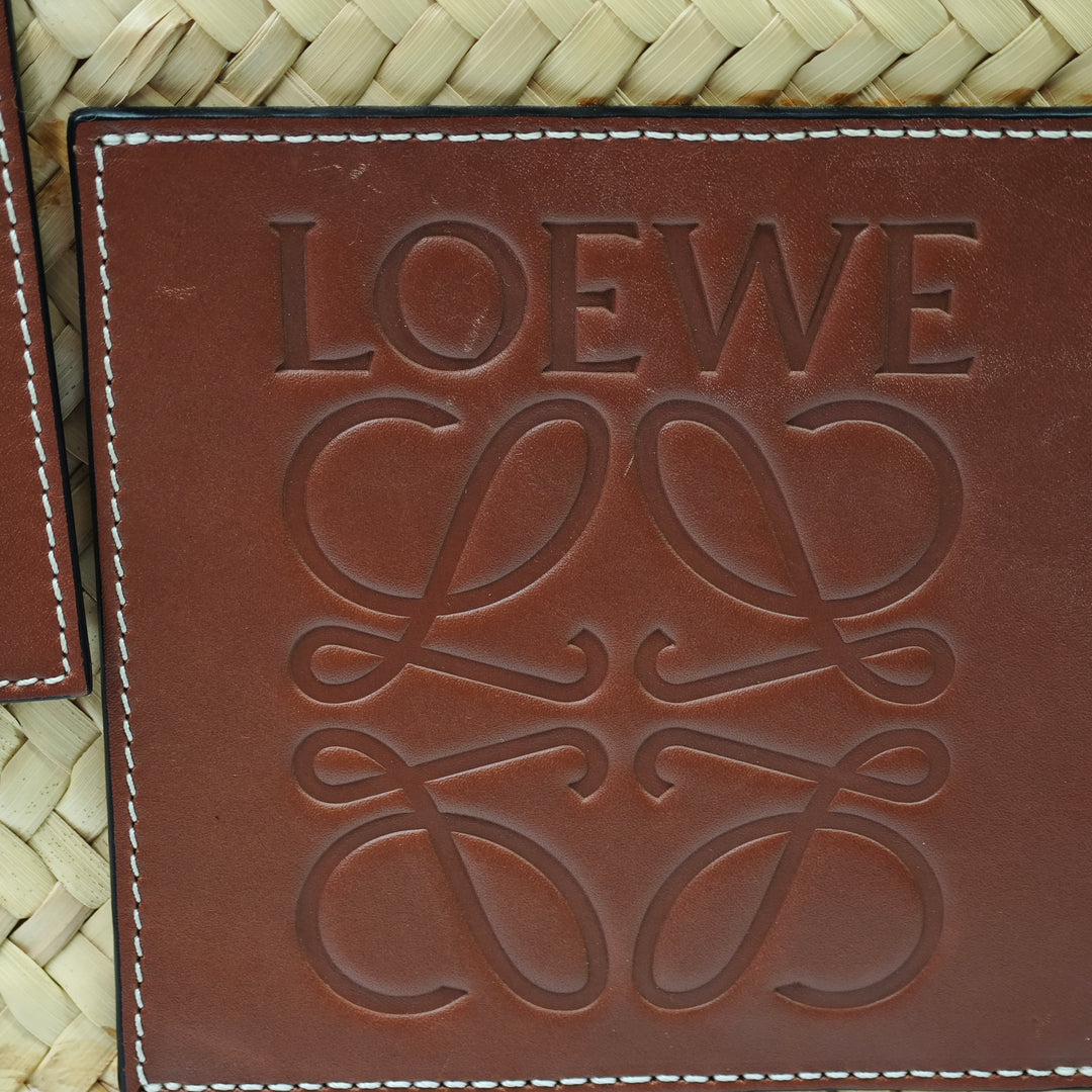 LOEWE Large brodé Raffia Basket Cabas