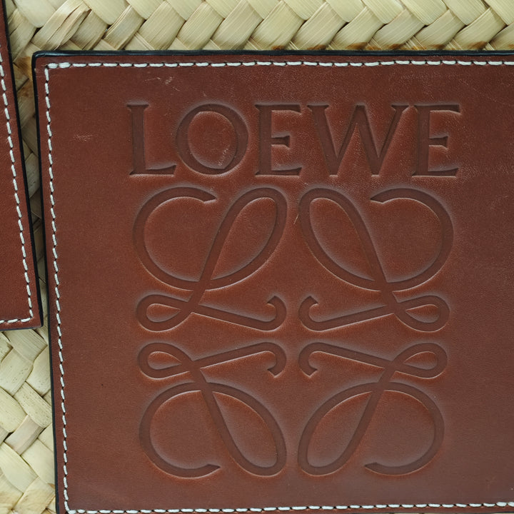 LOEWE Large brodé Raffia Basket Cabas