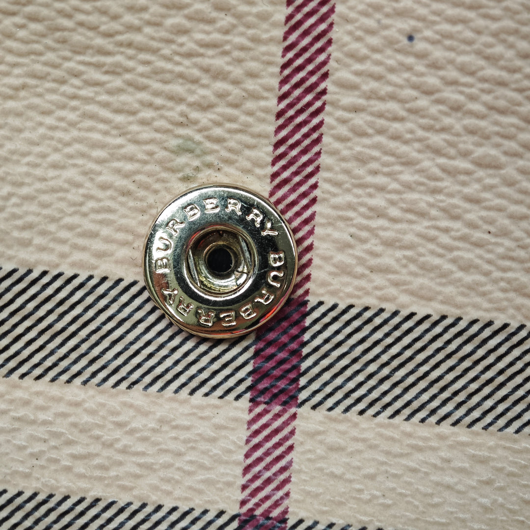 Burberry Haymarket Check Coated Toile Adeline Fold over Pochette