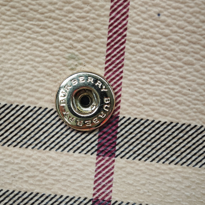 Burberry Haymarket Check Coated Toile Adeline Fold over Pochette