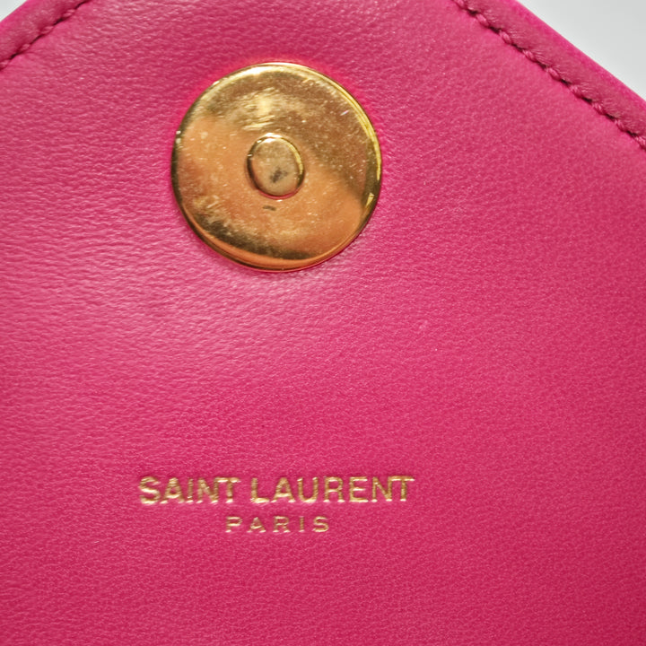 Saint Laurent Small Chevron Cuir de veau Monogram Sac enveloppe