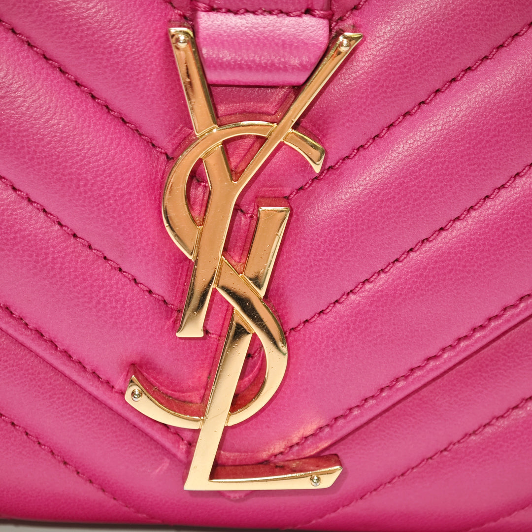 Saint Laurent Small Chevron Cuir de veau Monogram Sac enveloppe