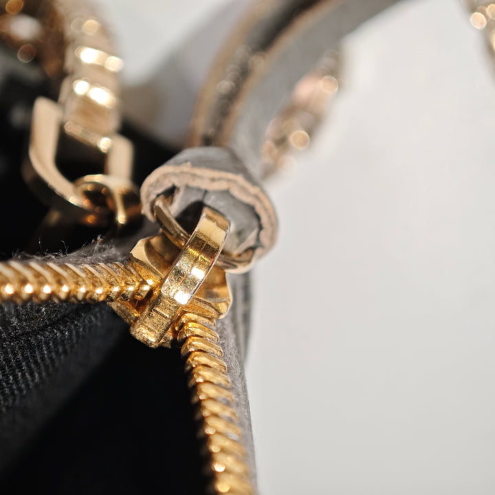 Balenciaga Cuir de chèvre Motocross Metallic Edge Wallet on Chain