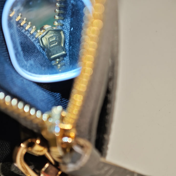Balenciaga Cuir de chèvre Motocross Metallic Edge Wallet on Chain