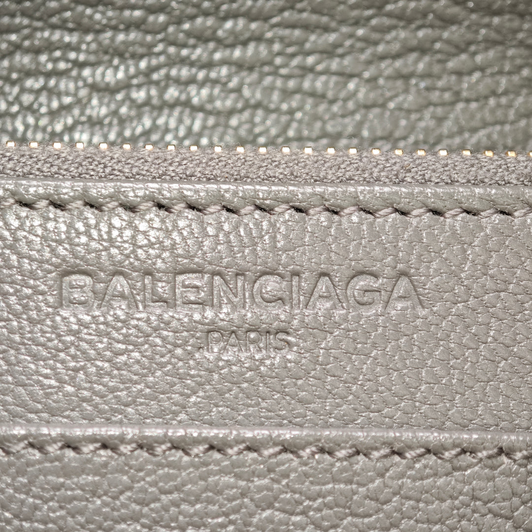 Balenciaga Cuir de chèvre Motocross Metallic Edge Wallet on Chain