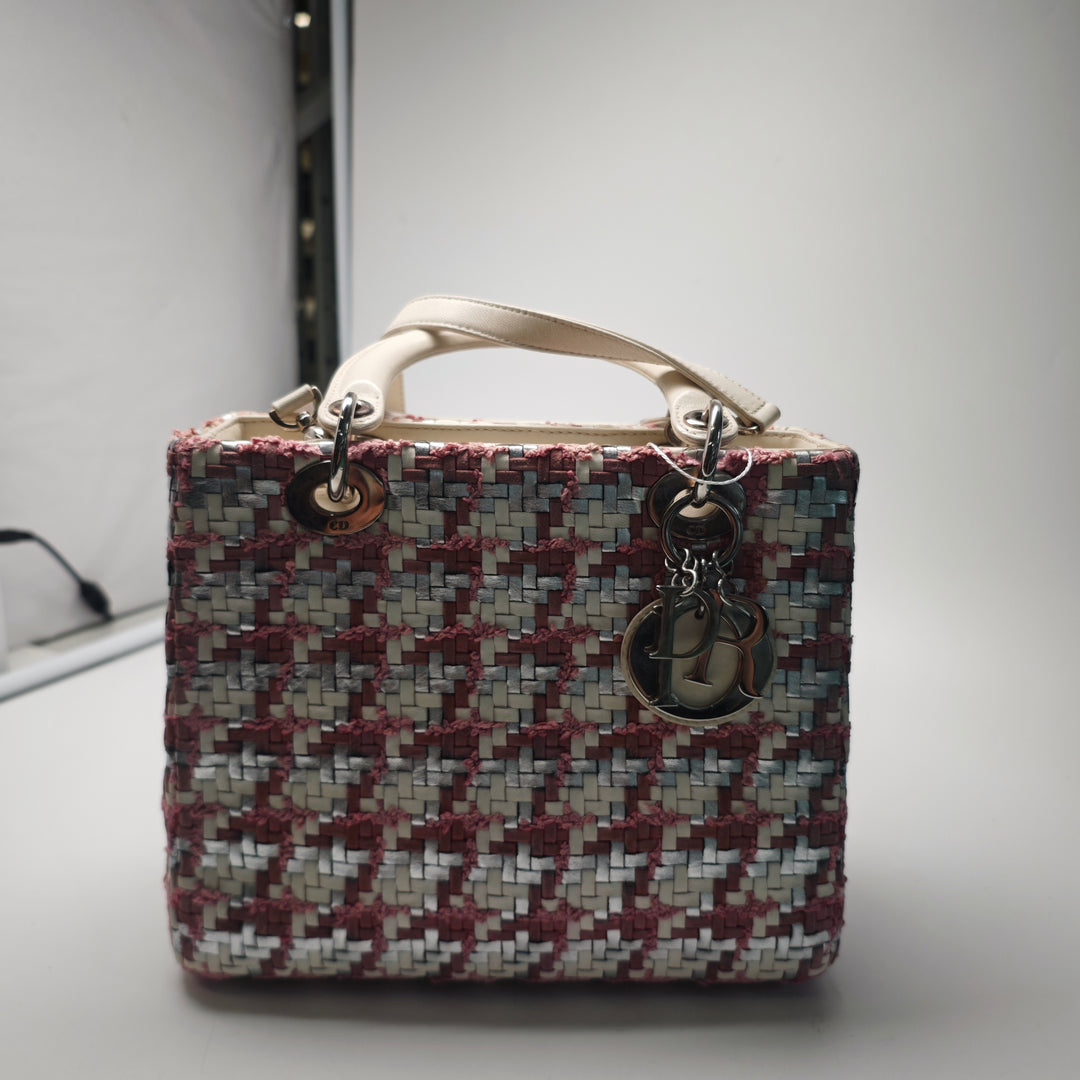 Dior Medium Woven Cuir d’agneau et Tweed Lady Dior