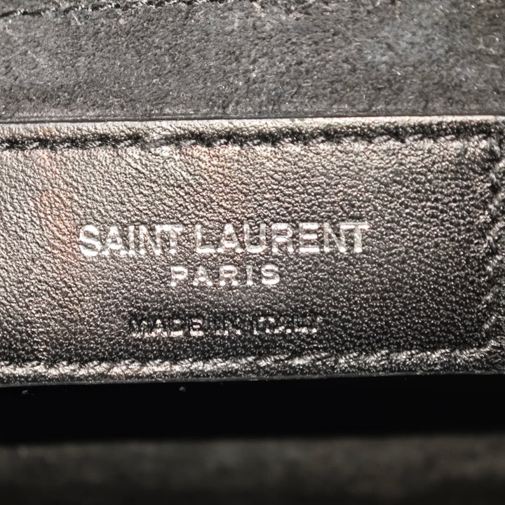Saint Laurent Medium Metallic Woven Cuir Monogram Sunset Sac porté croisé