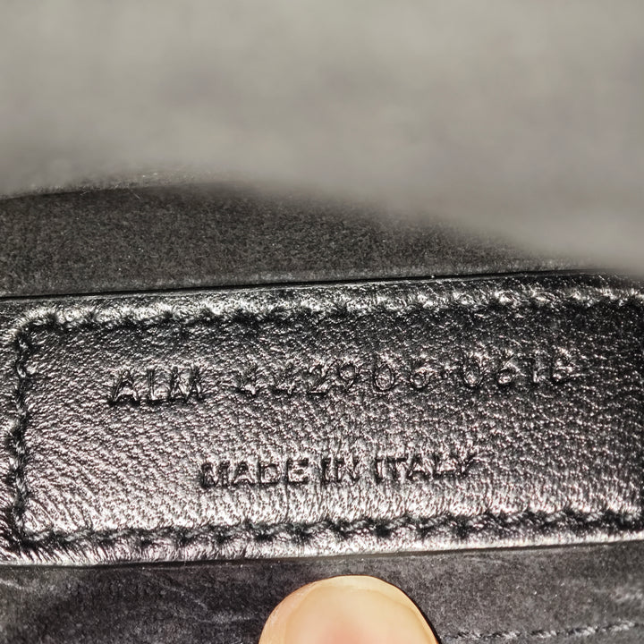 Saint Laurent Medium Metallic Woven Cuir Monogram Sunset Sac porté croisé