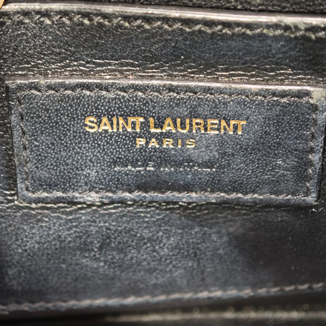 Saint Laurent Small Cuir verni Monogram Vicky Sac à chaîne