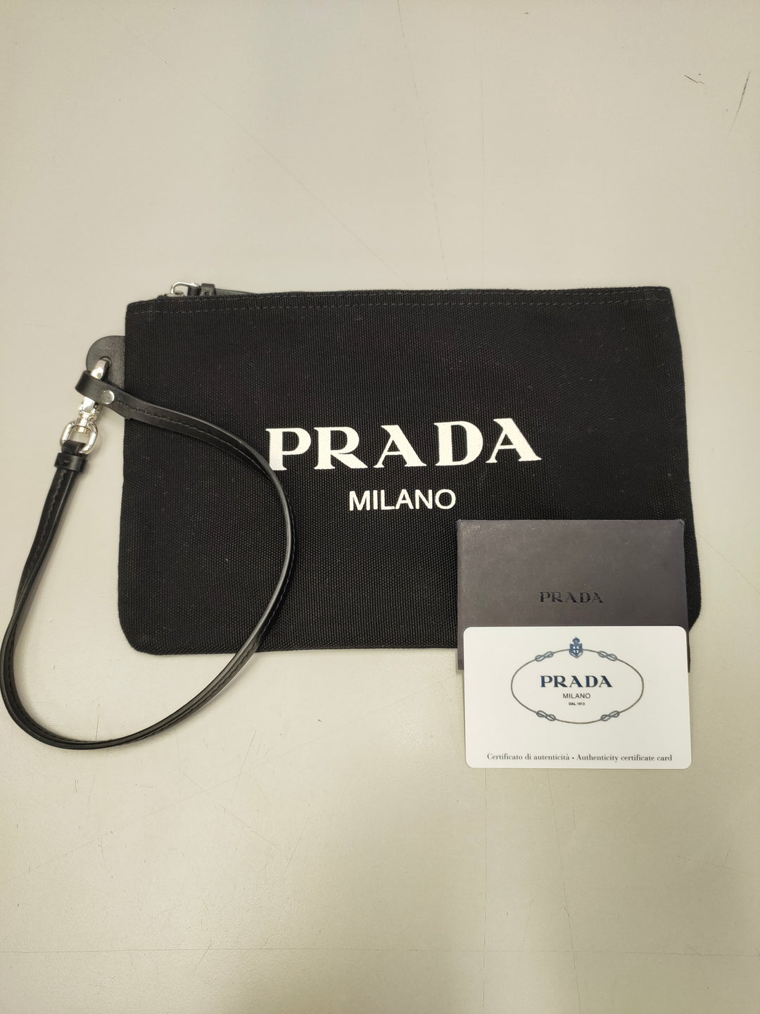 Prada Canapa Toile Logo Wrislet Pochette