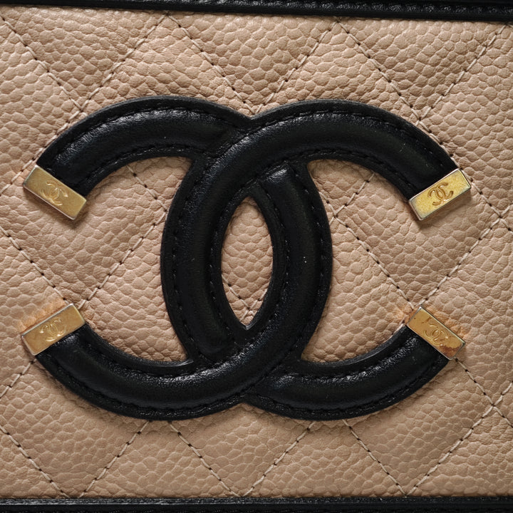 Chanel Mini Caviar CC Filigree Sac porté croisé