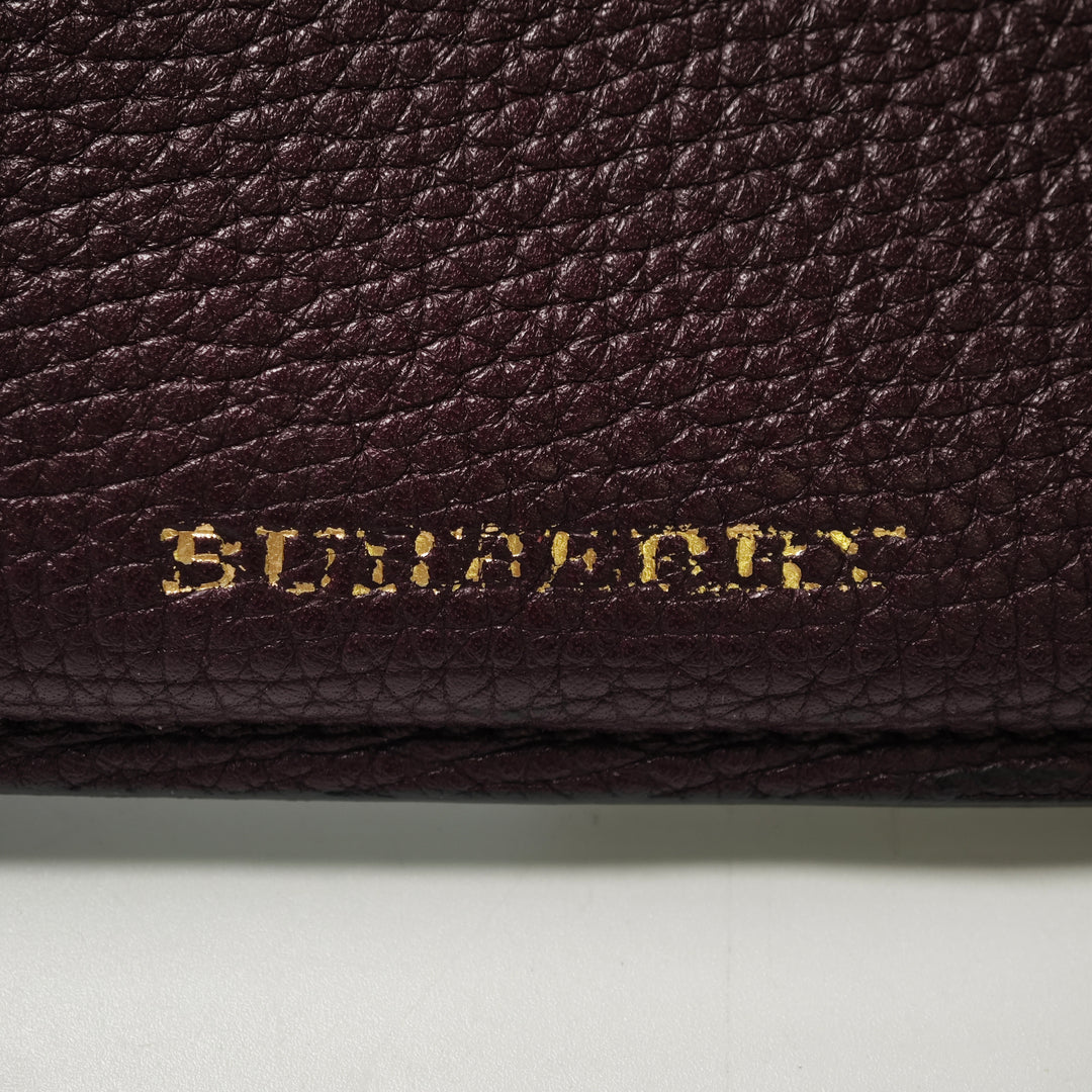 Burberry House Check Toile à finitions Cuir de veau grainé Zip Pochette