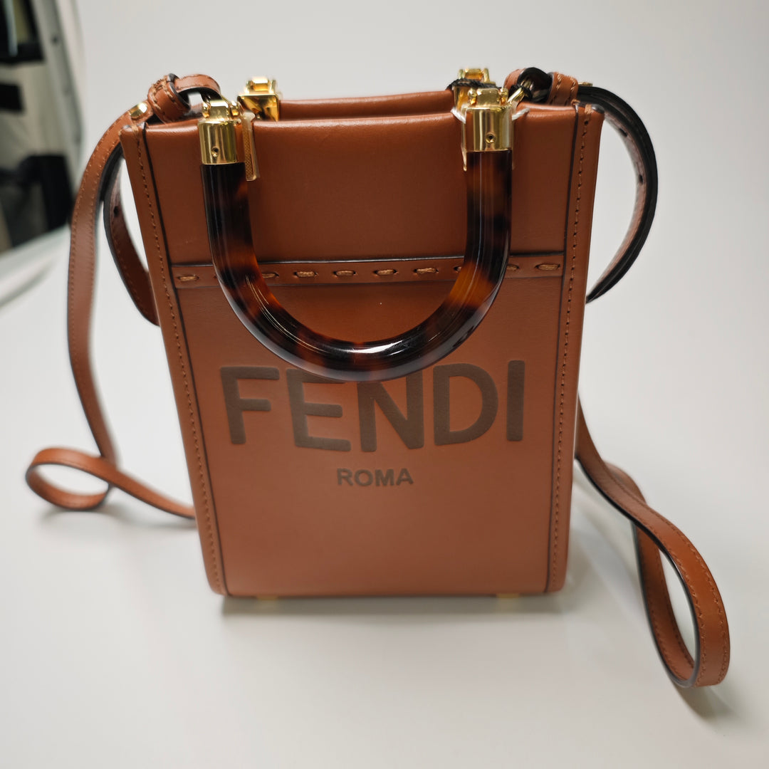 Fendi Mini Cuir Sunshine Shopper Cabas