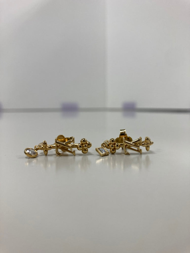 Louis Vuitton plaqué Strass LV In The Sky fermoir poussette Boucles d’oreilles