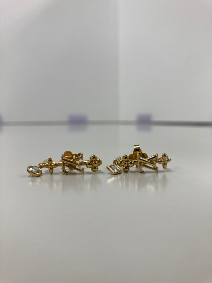 Louis Vuitton plaqué Strass LV In The Sky fermoir poussette Boucles d’oreilles