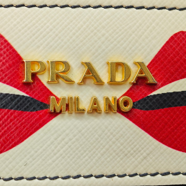 Prada City Veau et Saffiano Lip Print Esplanade Sac porté croisé