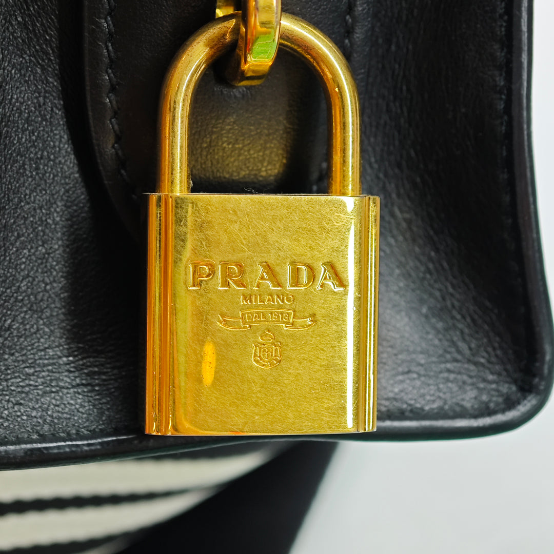 Prada City Veau et Saffiano Lip Print Esplanade Sac porté croisé