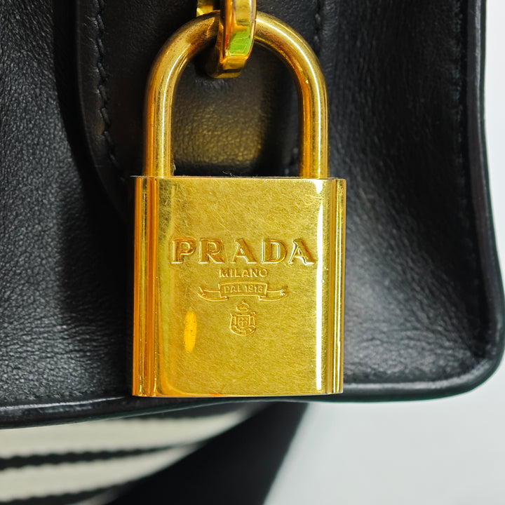 Prada City Veau et Saffiano Lip Print Esplanade Sac porté croisé