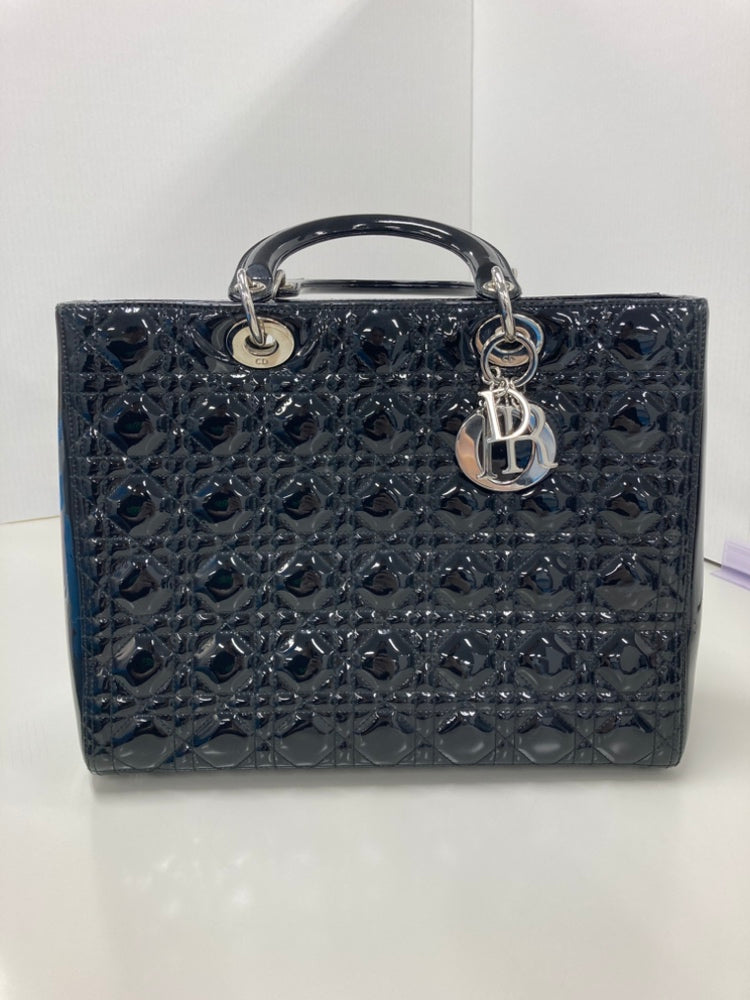 Dior Large Cuir verni Cannage Lady Dior