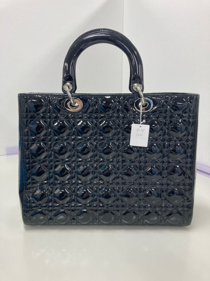 Dior Large Cuir verni Cannage Lady Dior