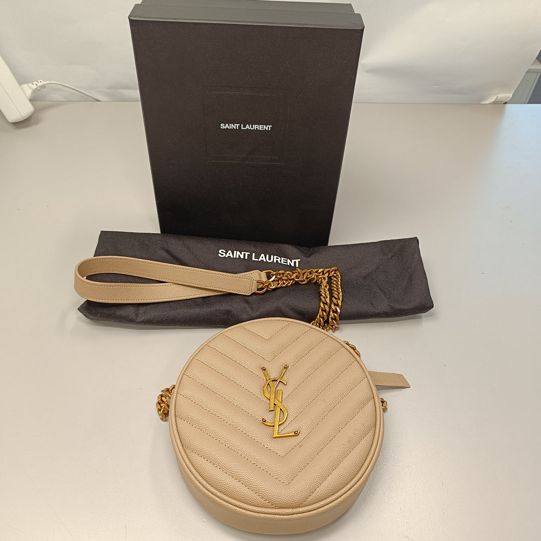 Saint Laurent Grain De Poudre Chevron Rond Vinyle Sac caméra