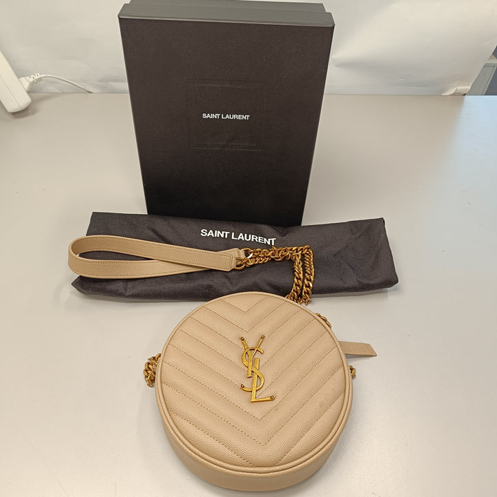 Saint Laurent Grain De Poudre Chevron Rond Vinyle Sac caméra