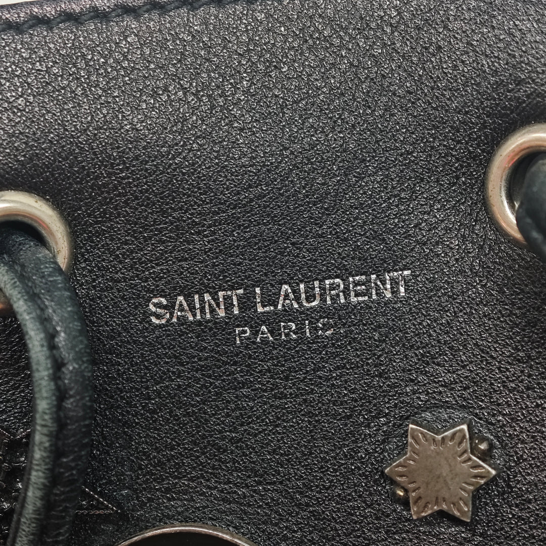 Saint Laurent Mini Cuir Monogram Embellished Bourse Bucket Sac