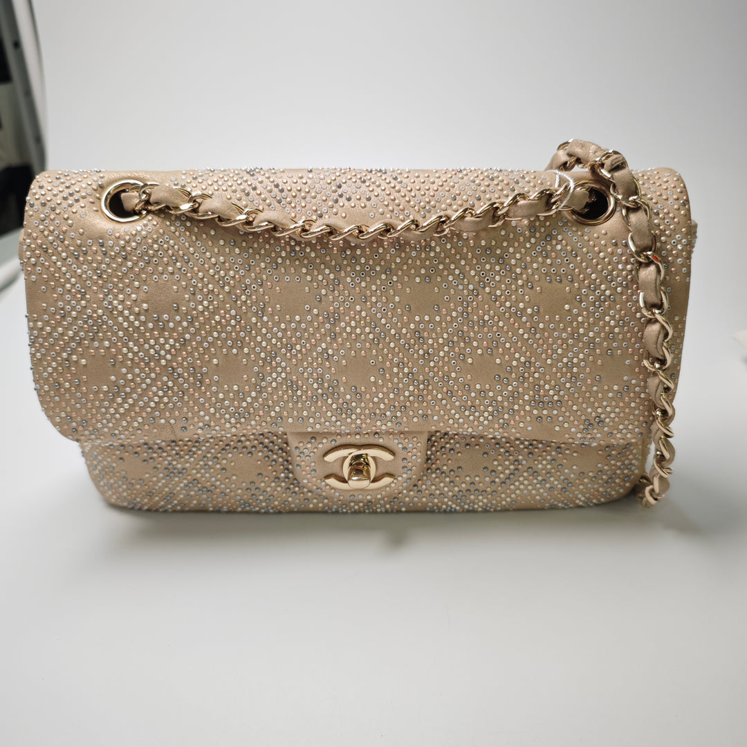 Chanel Medium Metallic Cuir d’agneau Embellished Mineral Nights Simple rabat
