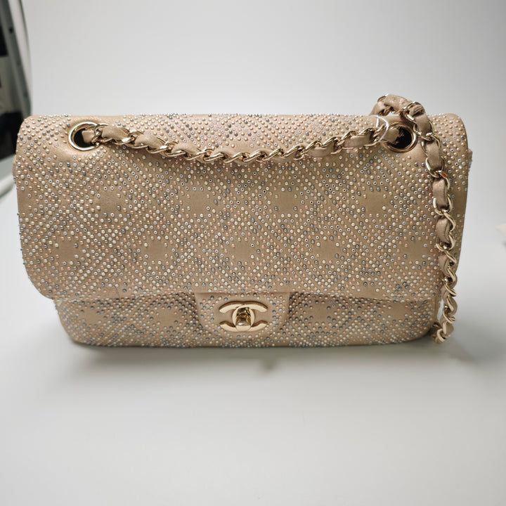 Chanel Medium Metallic Cuir d’agneau Embellished Mineral Nights Simple rabat