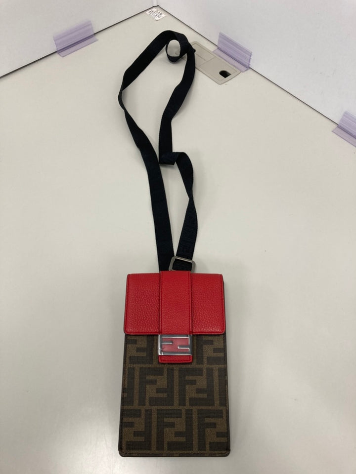 Fendi Zucca Coated Toile Phone Holder Sac porté croisé