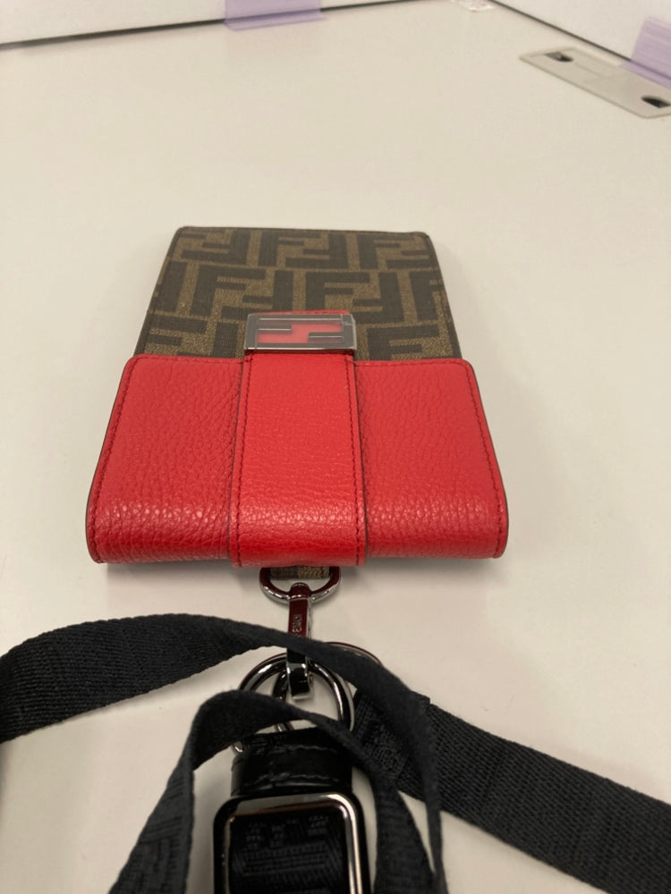 Fendi Zucca Coated Toile Phone Holder Sac porté croisé