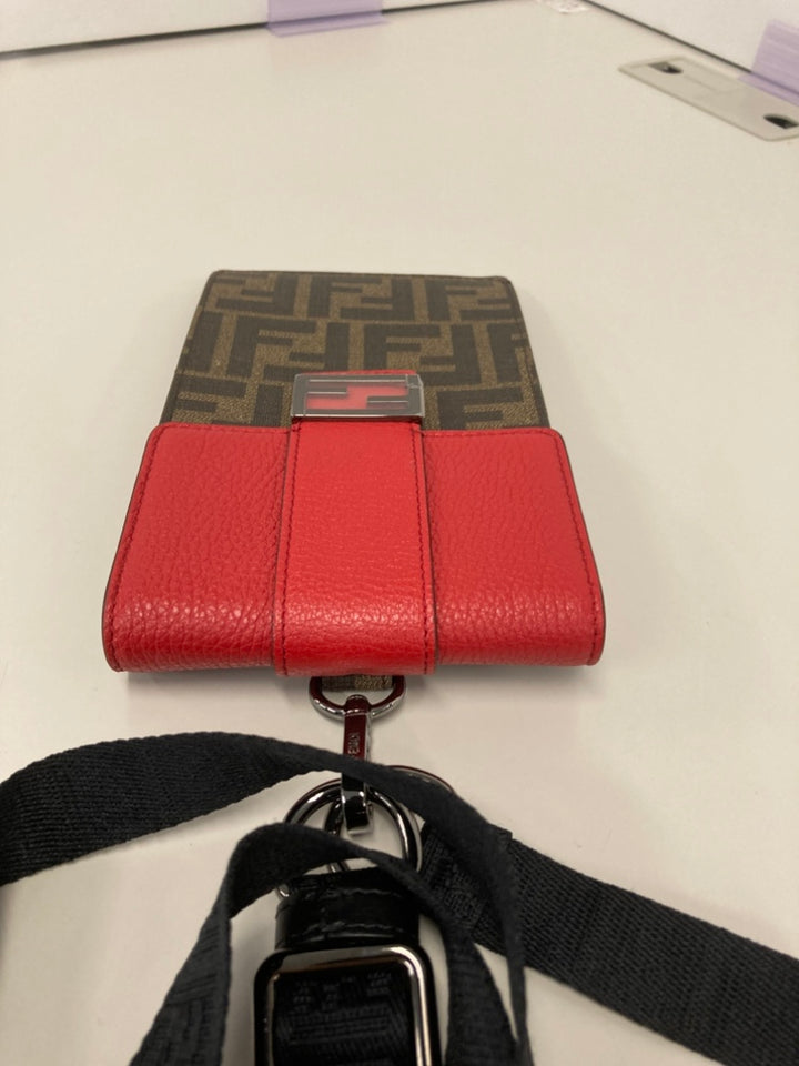 Fendi Zucca Coated Toile Phone Holder Sac porté croisé