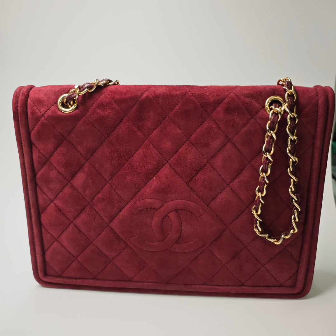 Chanel CC Matelassé Daim Diamond Rabat intégral