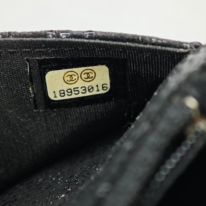 Chanel CC Lace Overlay Cuir de chèvre Wallet on Chain