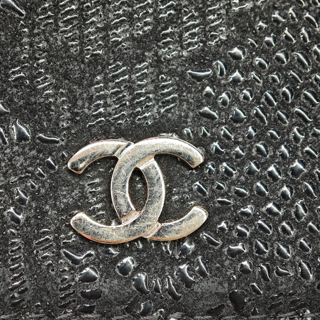 Chanel CC Lace Overlay Cuir de chèvre Wallet on Chain