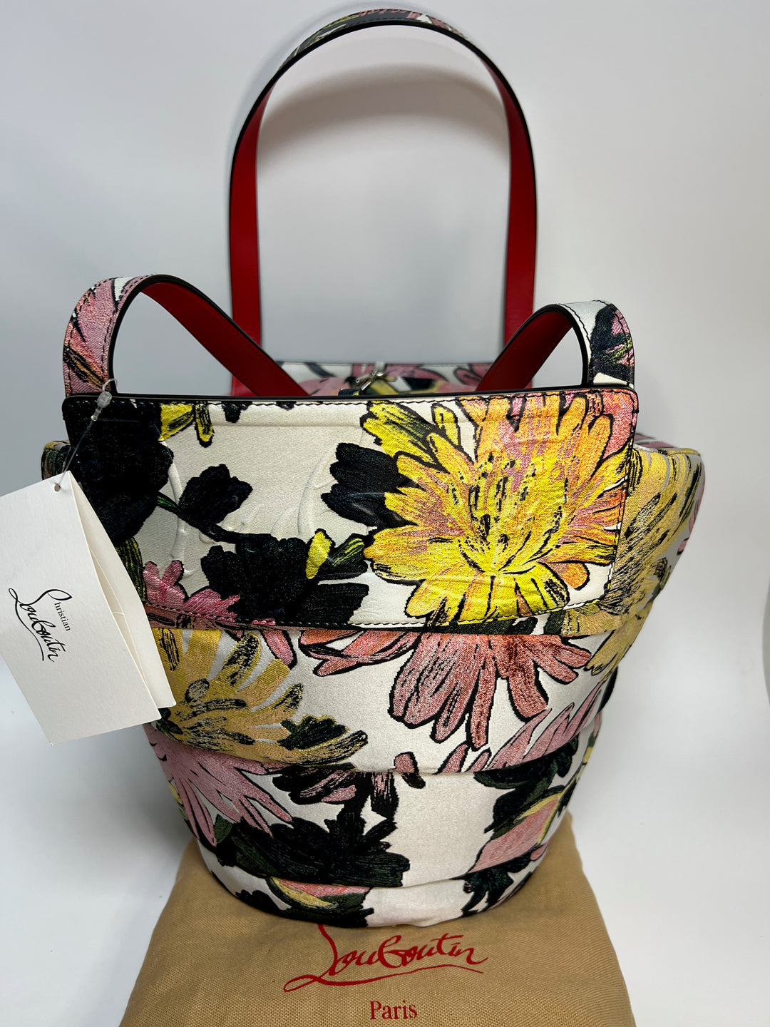 Christian Louboutin Toile brodé Loubishore Cabas Multi