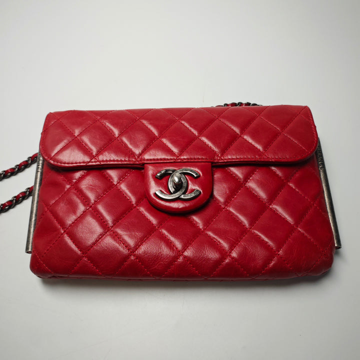 Chanel CC Matelassé Cuir d’agneau embossé LAX Simple rabat