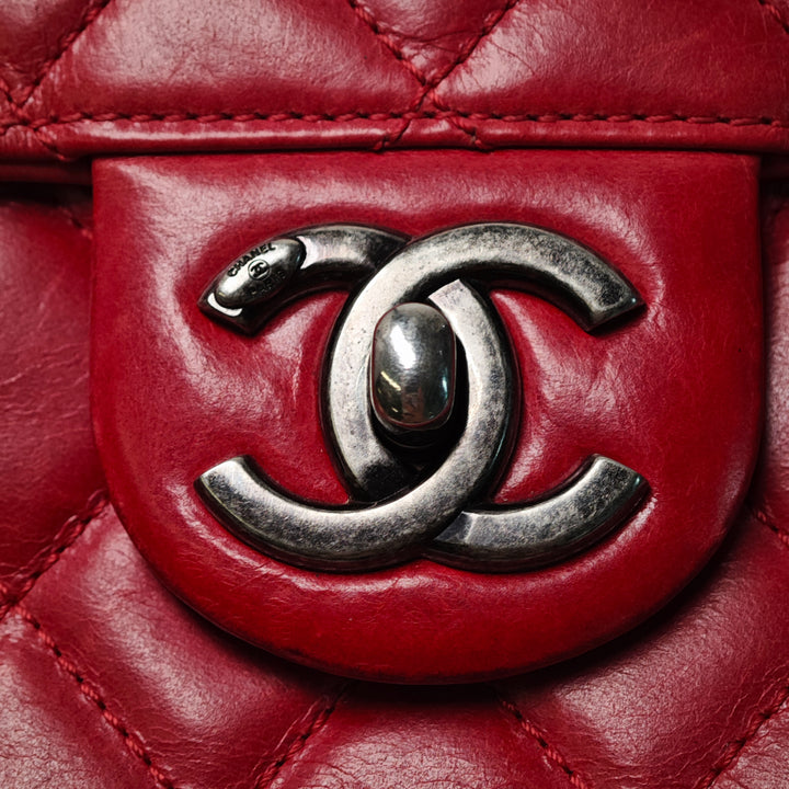 Chanel CC Matelassé Cuir d’agneau embossé LAX Simple rabat