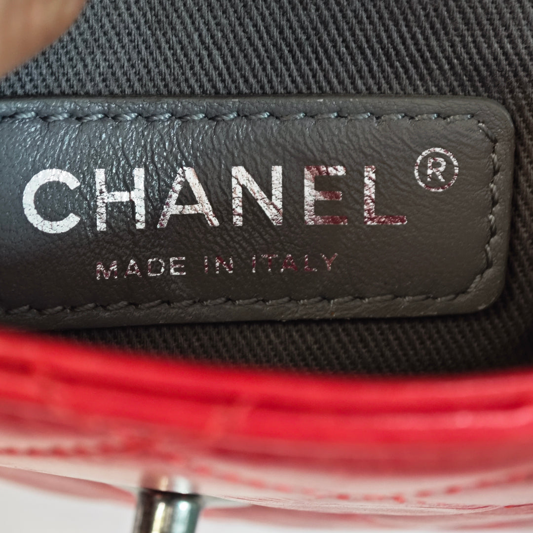 Chanel CC Matelassé Cuir d’agneau embossé LAX Simple rabat