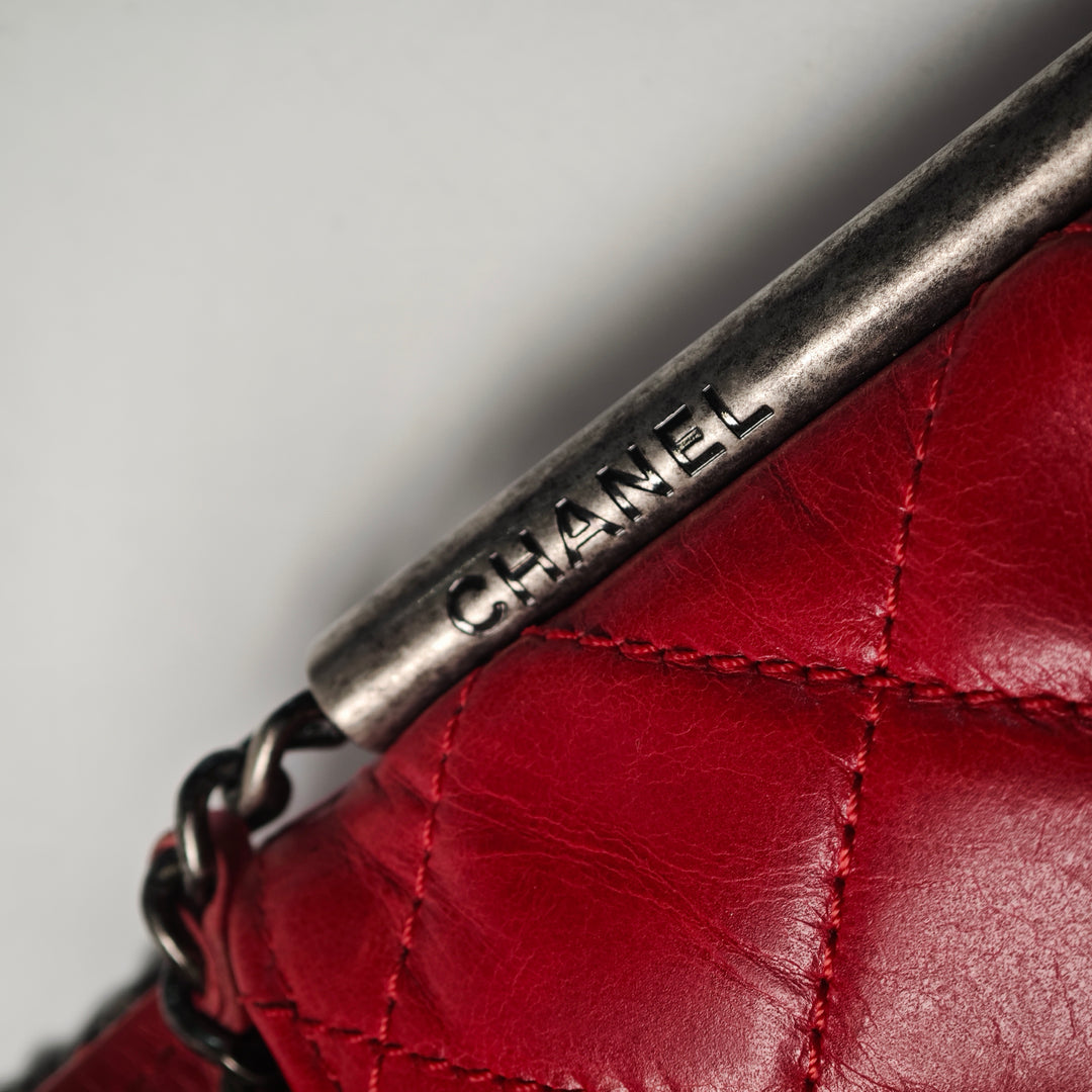 Chanel CC Matelassé Cuir d’agneau embossé LAX Simple rabat