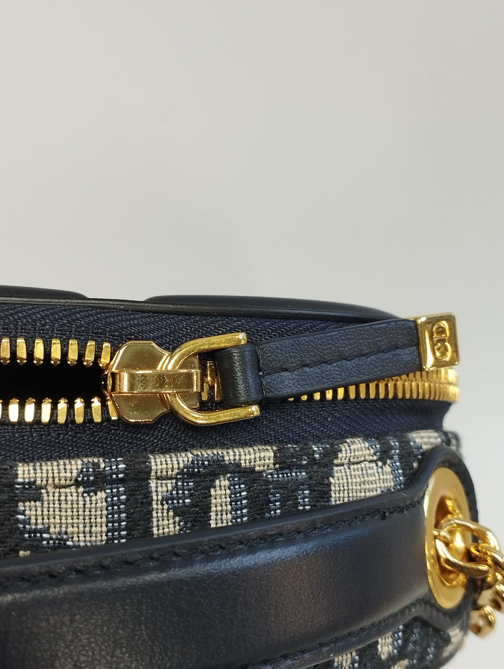 Dior Cuir et Oblique Toile CD Oval Sac caméra